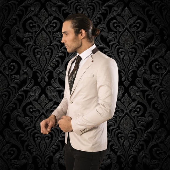 Wessi Single Button Standing Collar Cream Men Blazer
40R - Picture 1 of 16